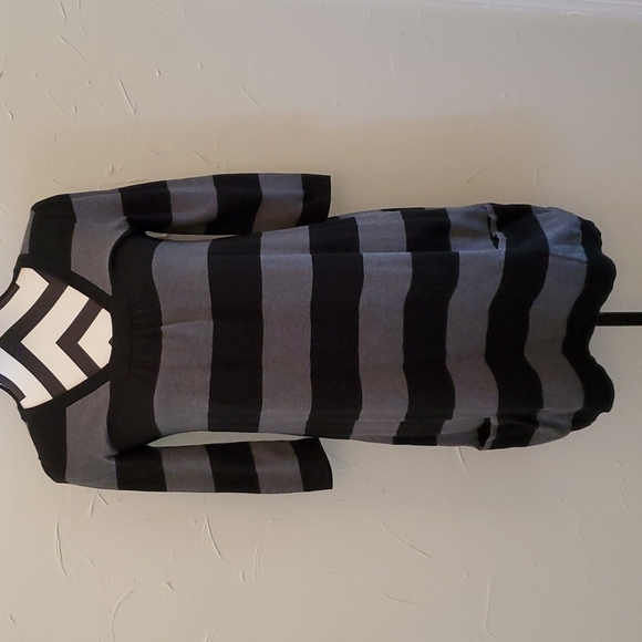 Pink Rose Black & Gray Striped Sweater Dress Med - Picture 1 of 7